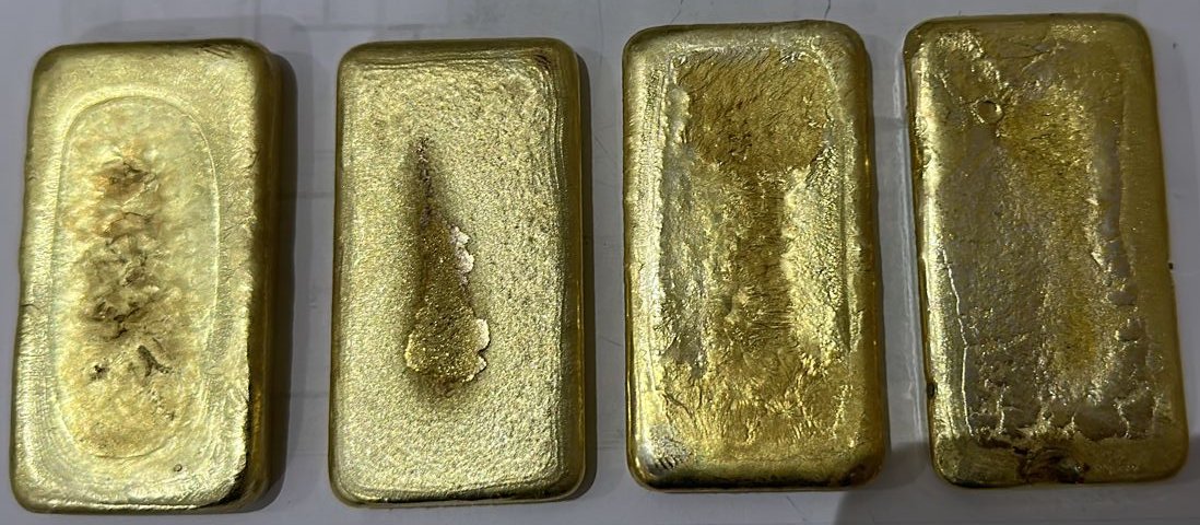 Recovered gold bars from recent project operations
